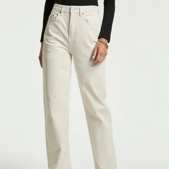 Ksubi Brooklyn Jean Mid Rise Straight Leg Denim Jeans Ecru Cream - Size 28 - Picture 1 of 7
